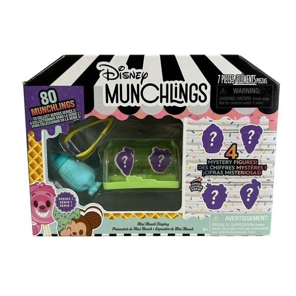 Disney Munchlings Mini Munch Display Playset 4 Mystery  Lot of 4 Disney Munchlings Mini Munch Display Playsets 4 Figures Each Series 1